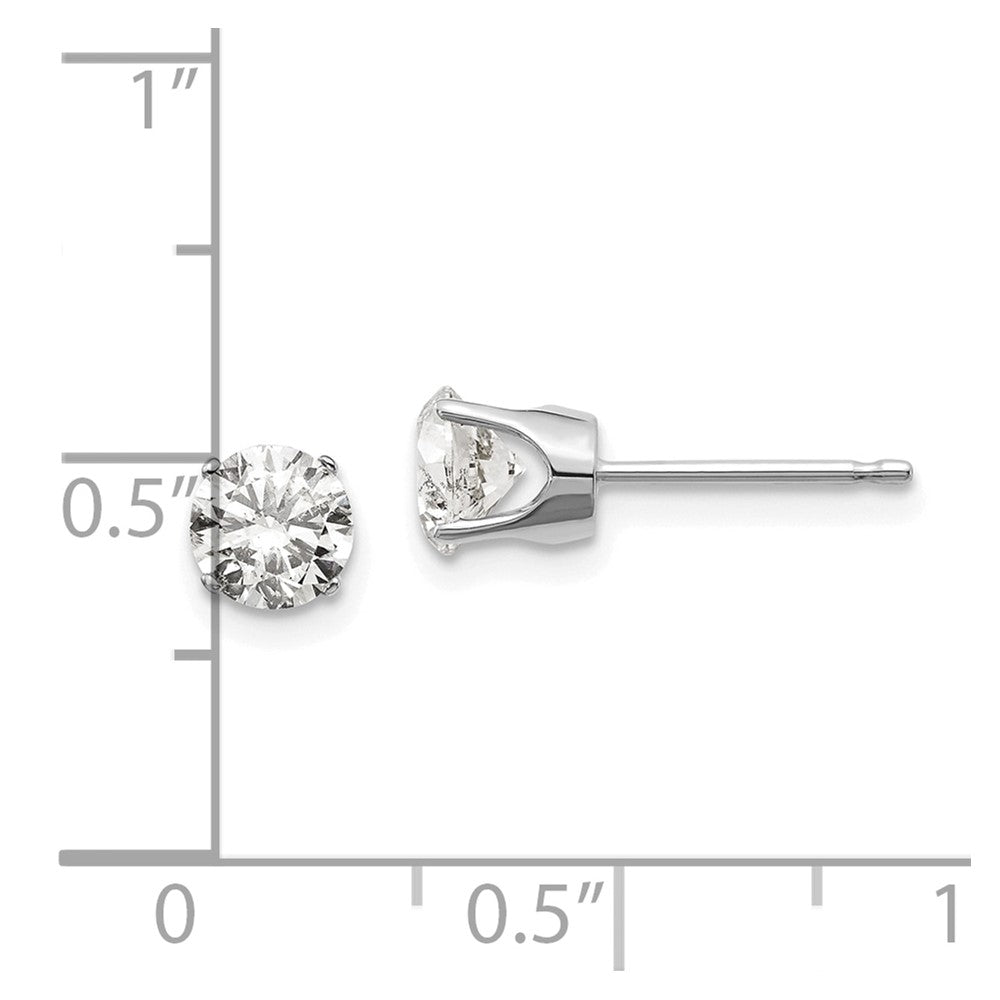 14K White Gold 14Kw 1.00Ct I1 J K Diamond Stud Push On Post Earrings