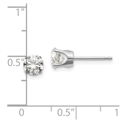 14K White Gold 14Kw 1.00Ct I1 J K Diamond Stud Push On Post Earrings