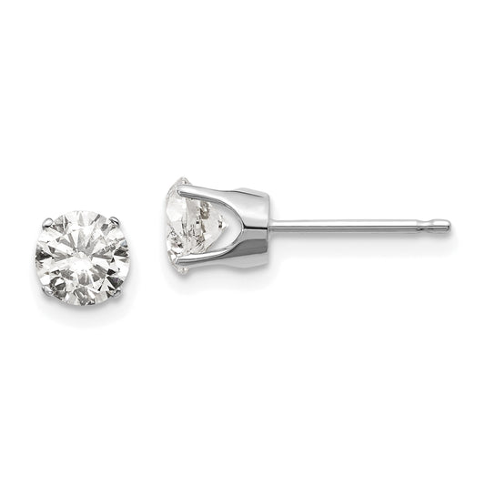 14K White Gold 14Kw 1.00Ct I1 J K Diamond Stud Push On Post Earrings