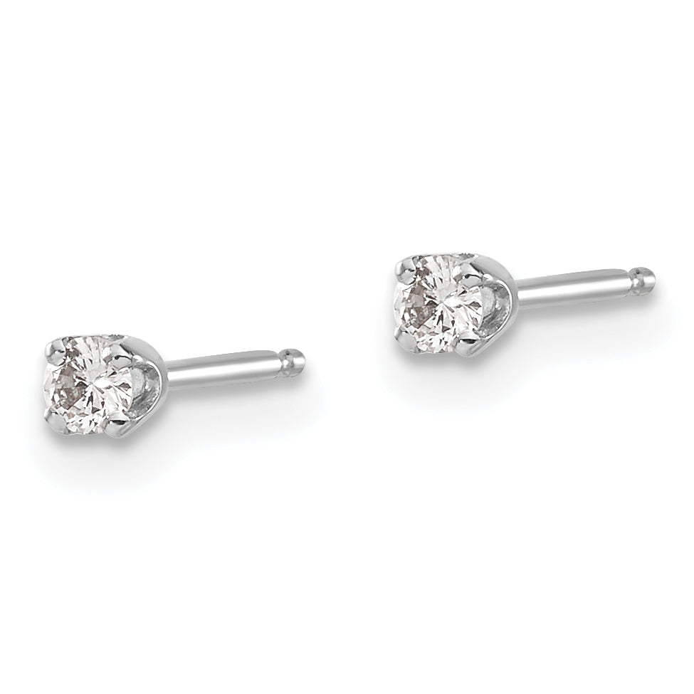 14kw .10ct I2 K L Diamond Stud Push on Post Earrings