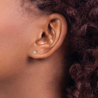 14kw .10ct I2 K L Diamond Stud Push on Post Earrings