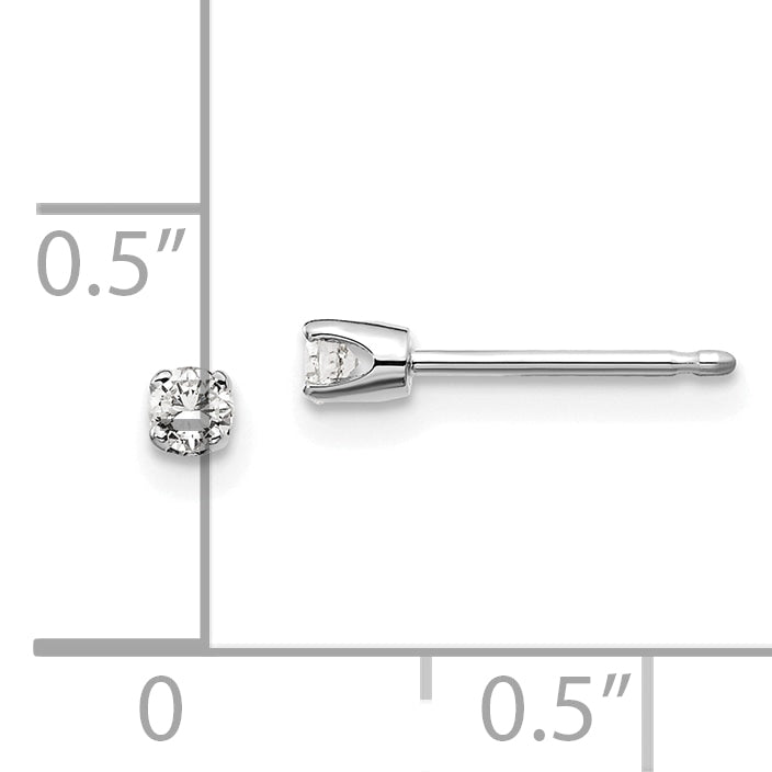 14kw .10ct I2 K L Diamond Stud Push on Post Earrings