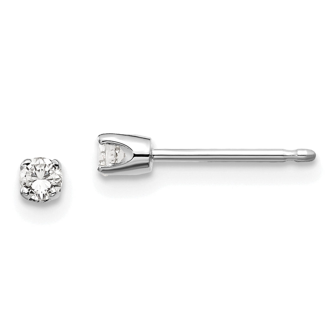 14kw .10ct I2 K L Diamond Stud Push on Post Earrings
