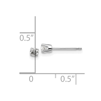 14kw .15ct I2 K L Diamond Stud Push on Post Earrings