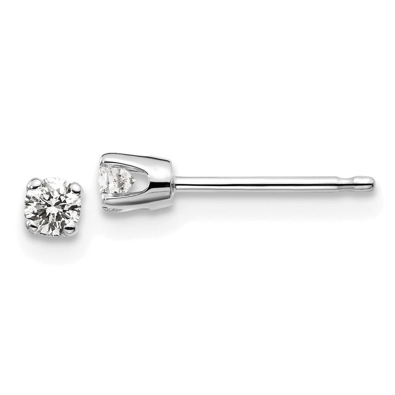 14kw .15ct I2 K L Diamond Stud Push on Post Earrings
