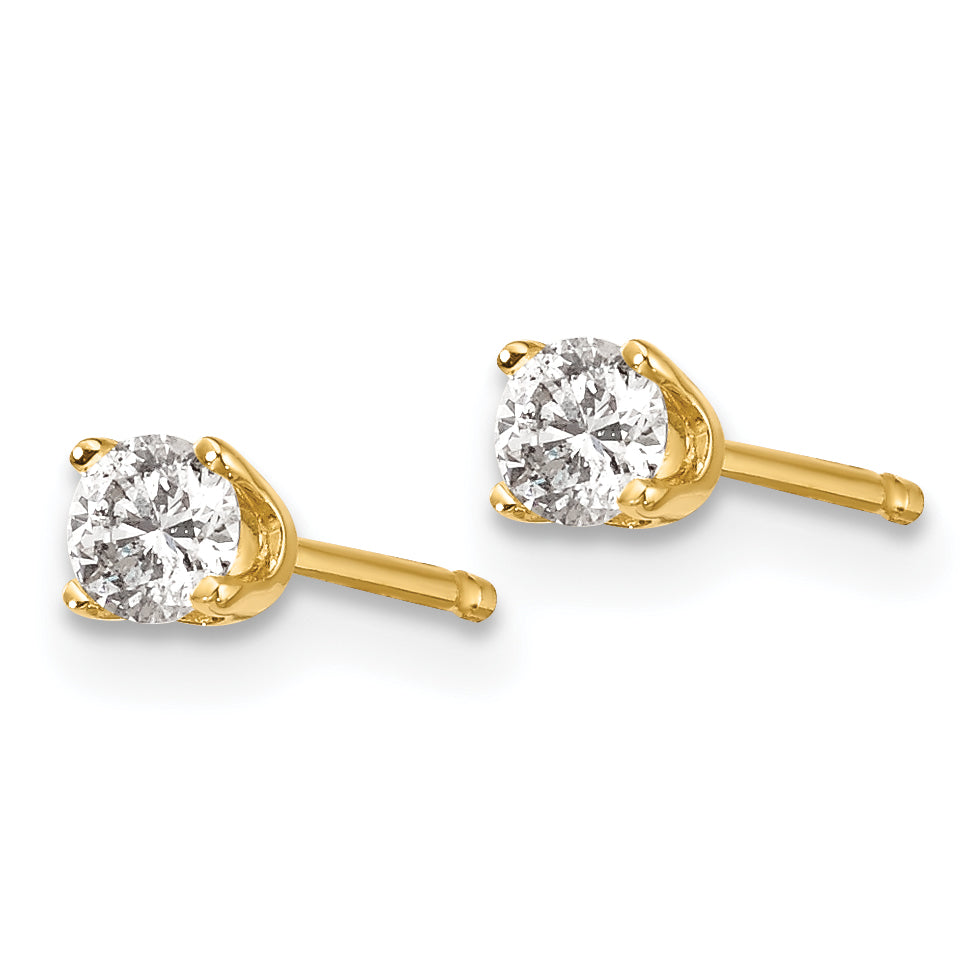 14ky .20ct. I2 K L Diamond Stud Push on Post Earrings