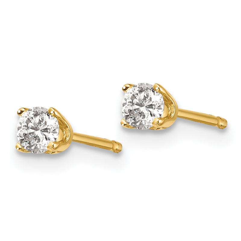 14ky .20ct. I2 K L Diamond Stud Push on Post Earrings