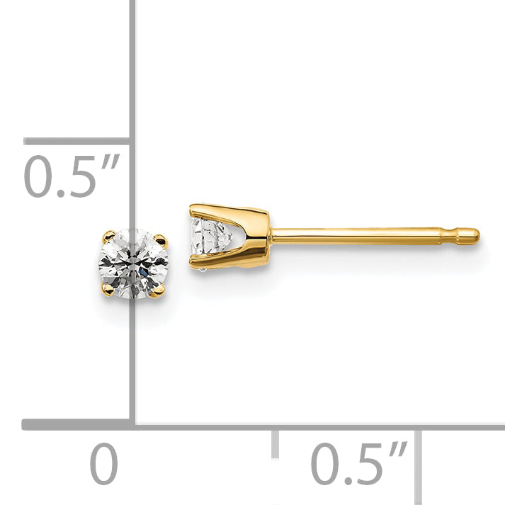 14ky .20ct. I2 K L Diamond Stud Push on Post Earrings