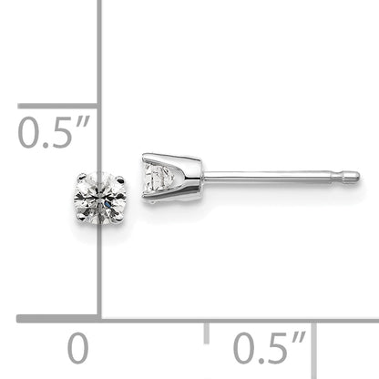 14K White Gold 14Kw .20Ct I2 K L Diamond Stud Push On Post Earrings
