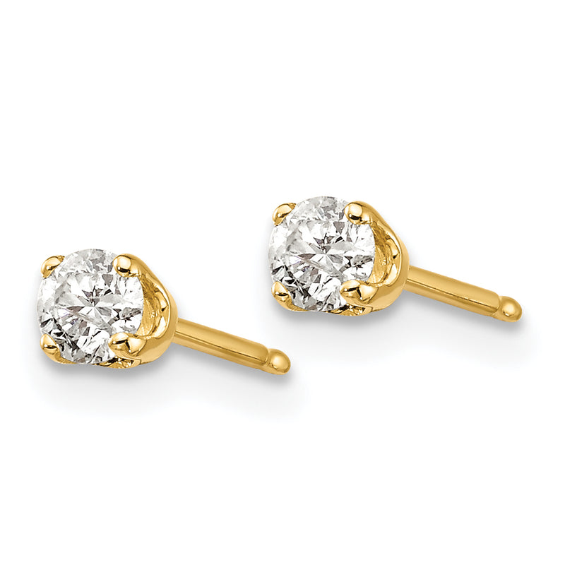 14ky .25ct. I2 K L Diamond Stud Push on Post Earrings