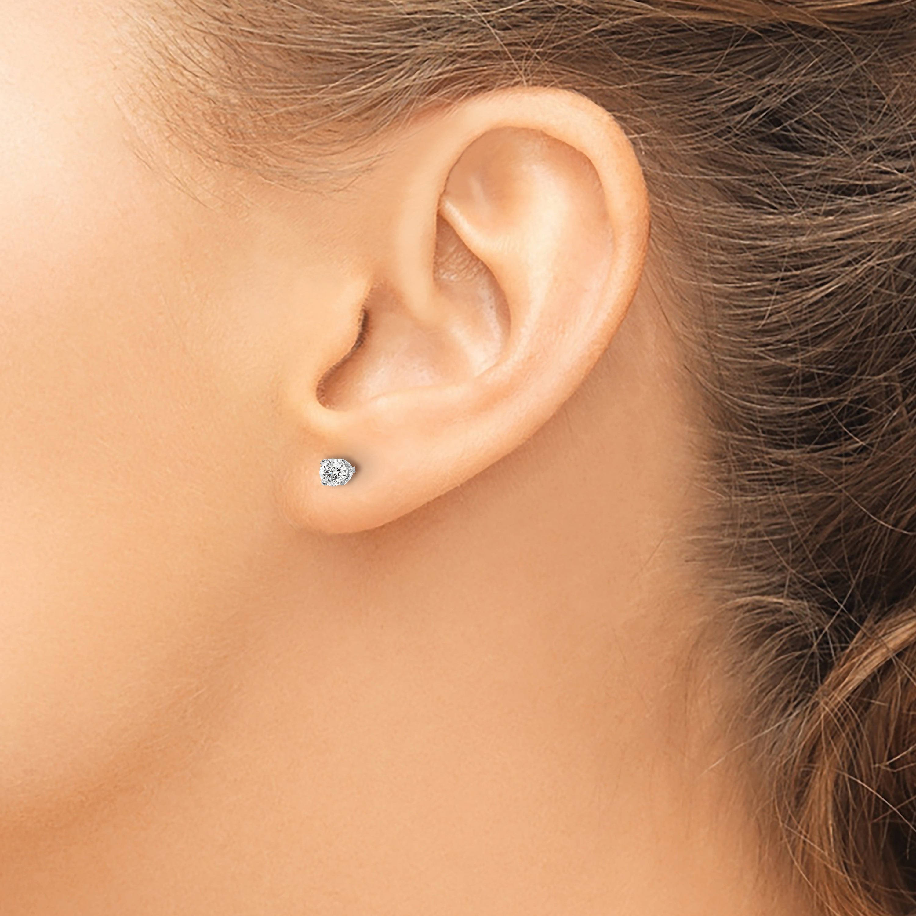 14kw .30ct I2 K L Diamond Stud Push on Post Earrings