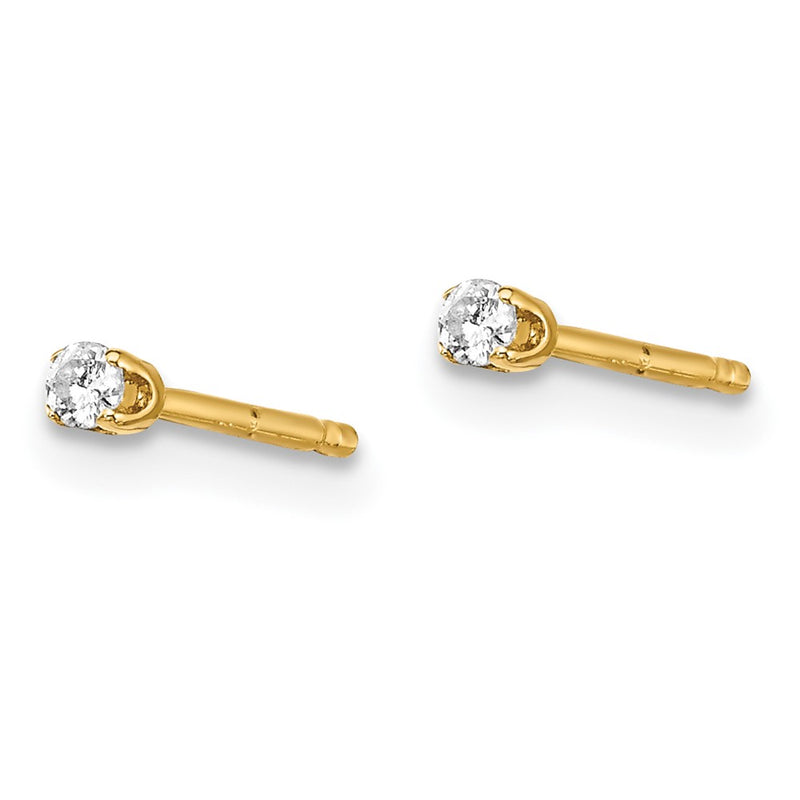 14ky .05ct. I2 K L Diamond Stud Push on Post Earrings