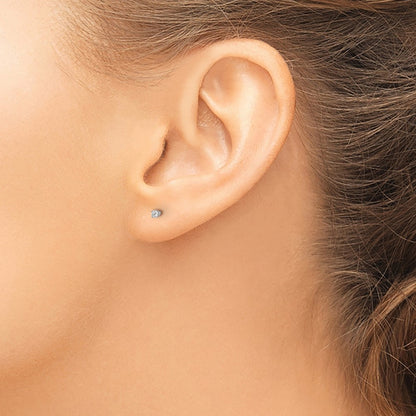 14kw .05ct I2 K L Diamond Stud Push on Post Earrings