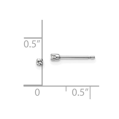 14kw .05ct I2 K L Diamond Stud Push on Post Earrings