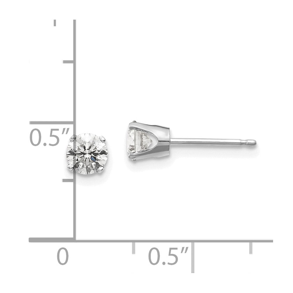 14K White Gold 14Kw .70Ct I2 K L Diamond Stud Push On Post Earrings
