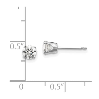 14K White Gold 14Kw .70Ct I2 K L Diamond Stud Push On Post Earrings
