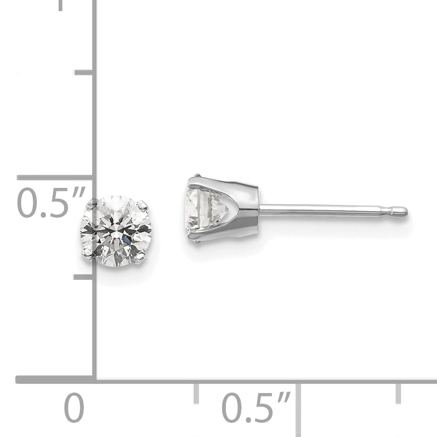 14K White Gold 14Kw .70Ct I2 K L Diamond Stud Push On Post Earrings