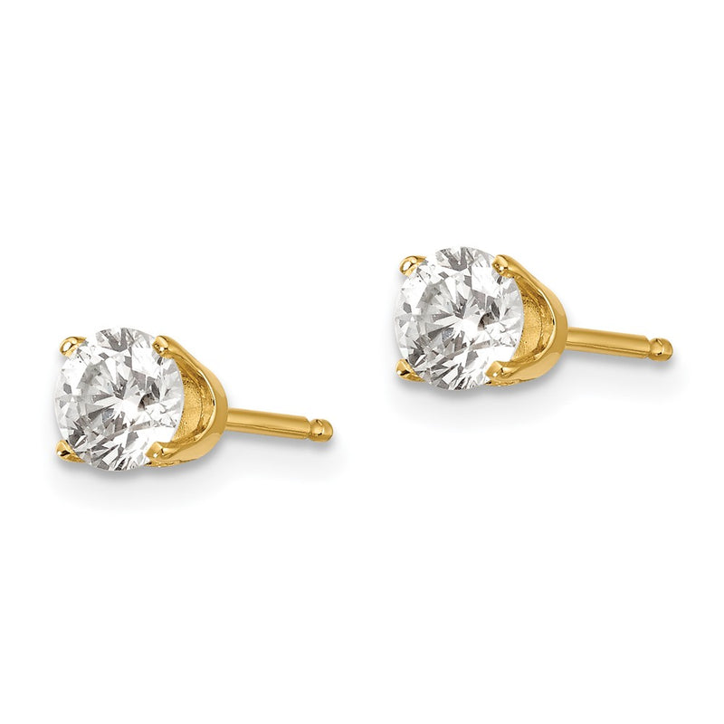 14K Yellow Gold 14Ky .75Ct. I2 K L Diamond Stud Push On Post Earrings