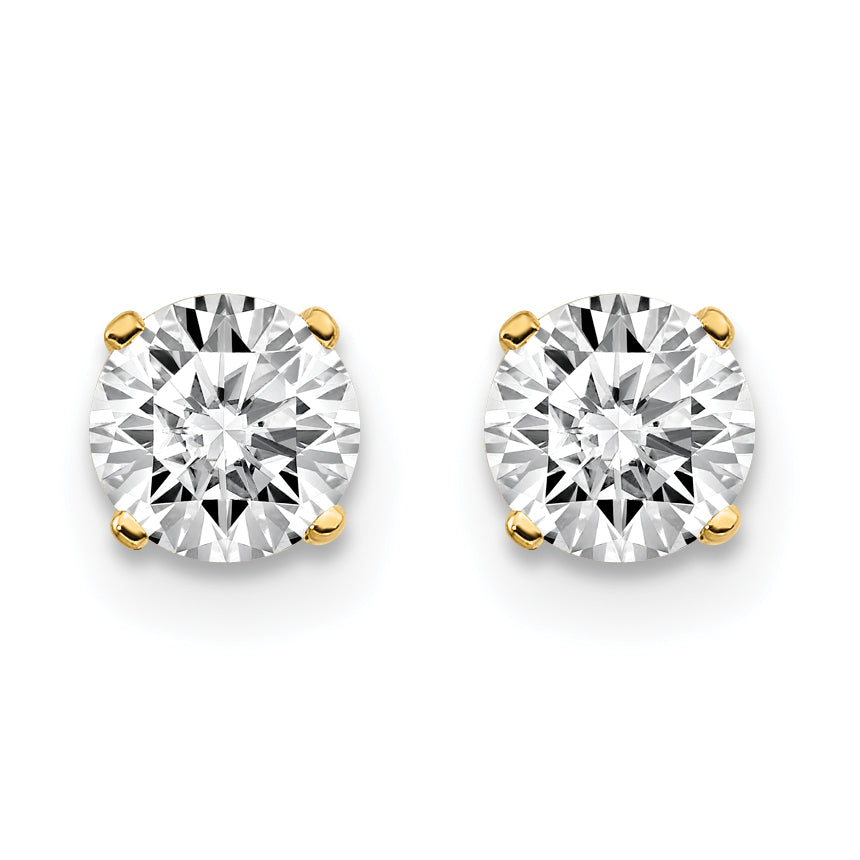 14K Yellow Gold 14Y .75Ct. I1 J K Diamond Stud Push On Post Earrings
