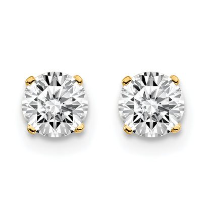 14K Yellow Gold 14Y .75Ct. I1 J K Diamond Stud Push On Post Earrings