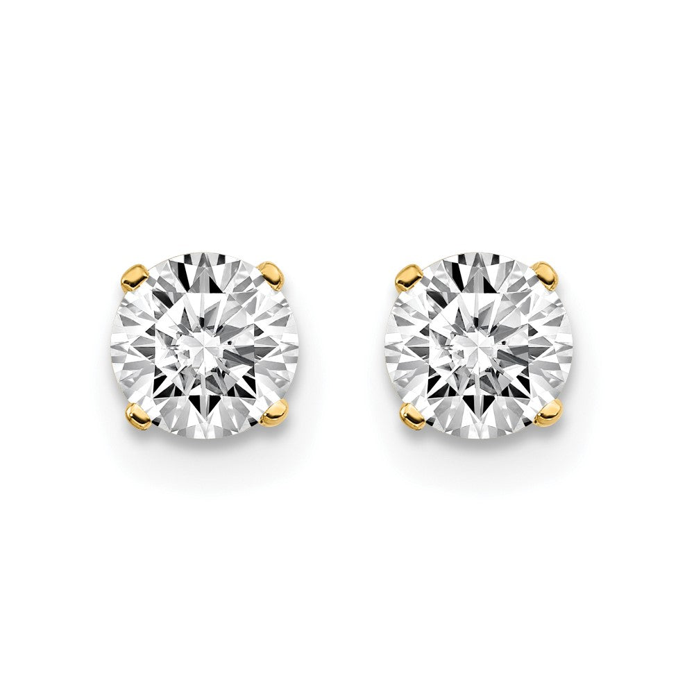 14K Yellow Gold 14Y .75Ct. I1 J K Diamond Stud Push On Post Earrings