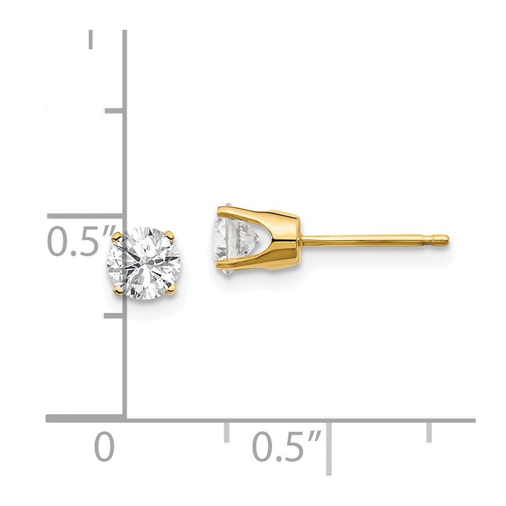 14K Yellow Gold 14Y .75Ct. I1 J K Diamond Stud Push On Post Earrings