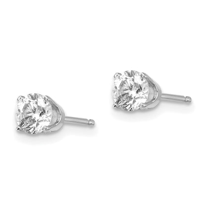 14K White Gold 14Kw .75Ct I2 K L Diamond Stud Push On Post Earrings