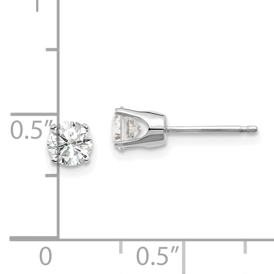 14K White Gold 14Kw .75Ct I1 J K Diamond Stud Push On Post Earrings