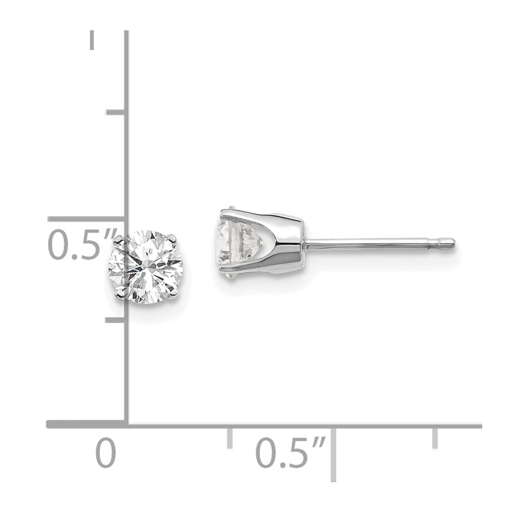 14K White Gold 14Kw .75Ct I2 K L Diamond Stud Push On Post Earrings