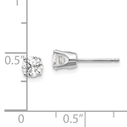 14K White Gold 14Kw .75Ct I2 K L Diamond Stud Push On Post Earrings