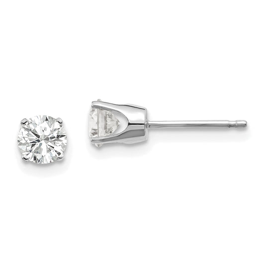 14K White Gold 14Kw .75Ct I2 K L Diamond Stud Push On Post Earrings