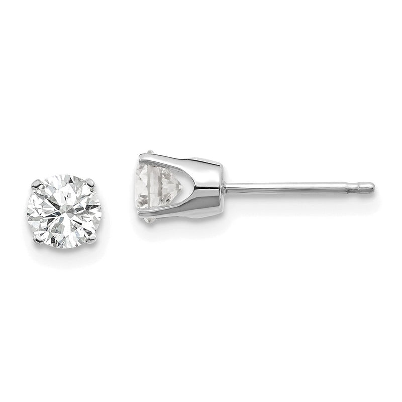 14K White Gold 14Kw .75Ct I2 K L Diamond Stud Push On Post Earrings