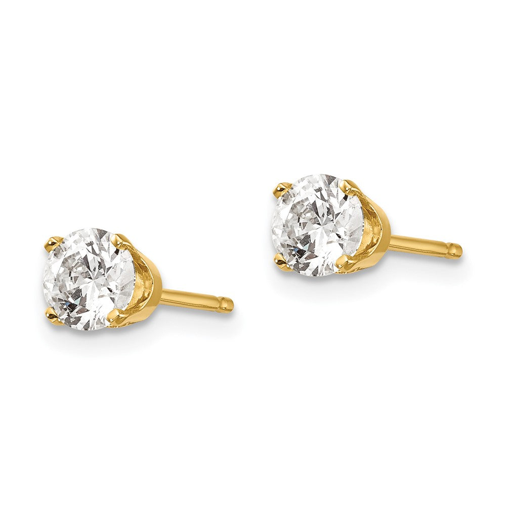 14K Yellow Gold 14Ky .85Ct. I2 K L Diamond Stud Push On Post Earrings