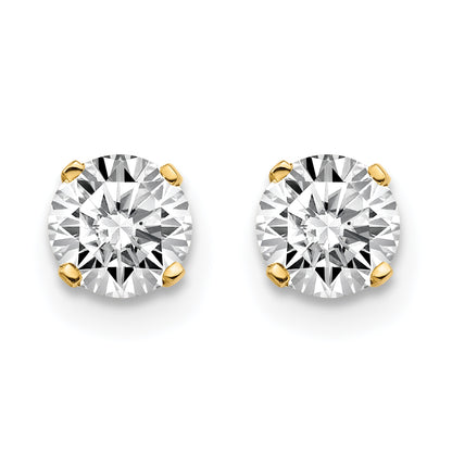 14K Yellow Gold 14Y .85Ct. I1 J K Diamond Stud Push On Post Earrings