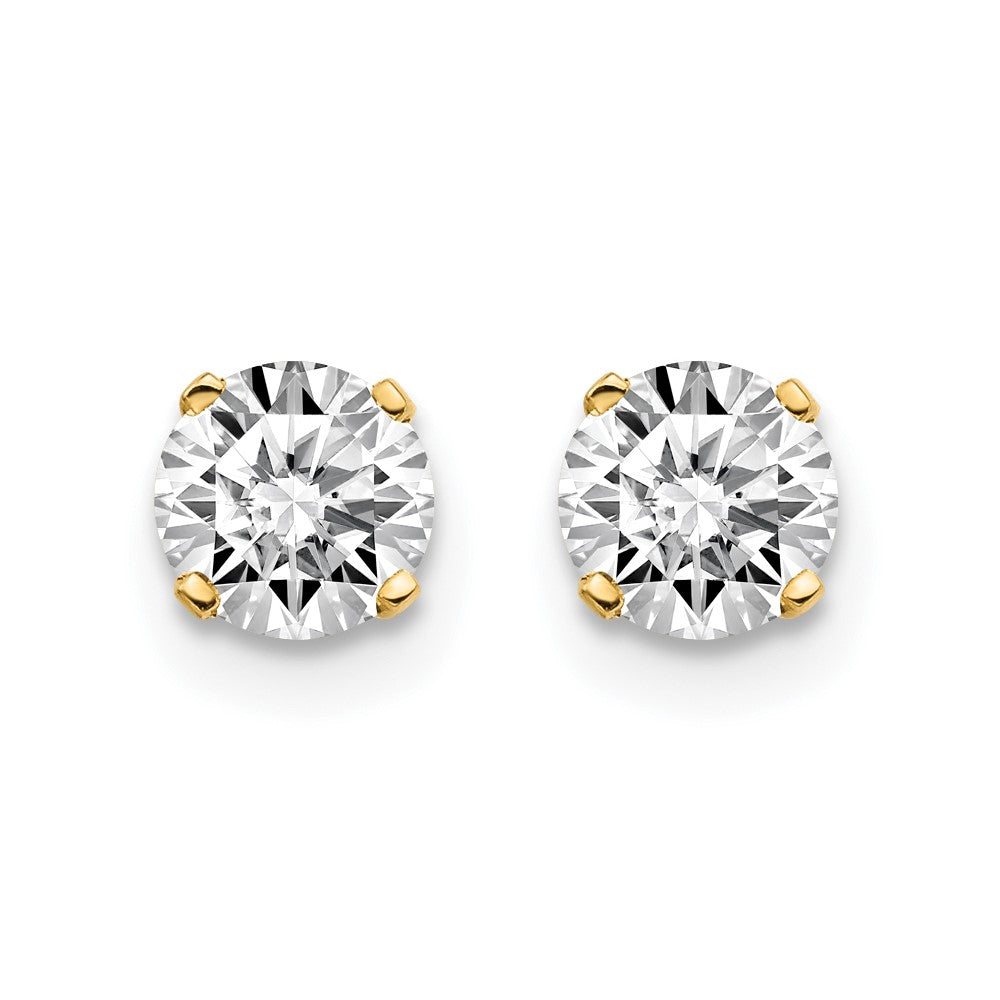14K Yellow Gold 14Ky .85Ct. I2 K L Diamond Stud Push On Post Earrings