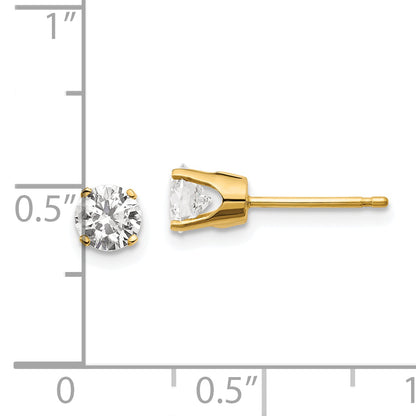 14K Yellow Gold 14Y .85Ct. I1 J K Diamond Stud Push On Post Earrings