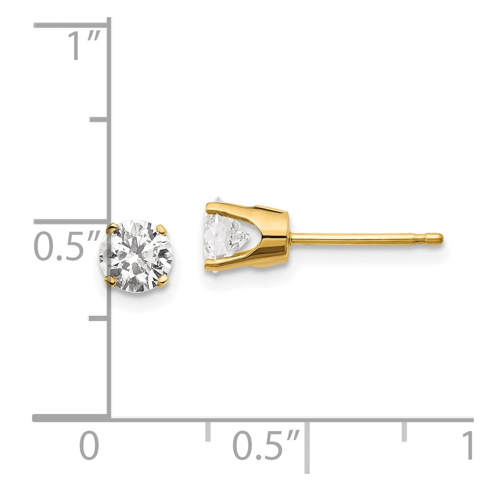14K Yellow Gold 14Ky .85Ct. I2 K L Diamond Stud Push On Post Earrings