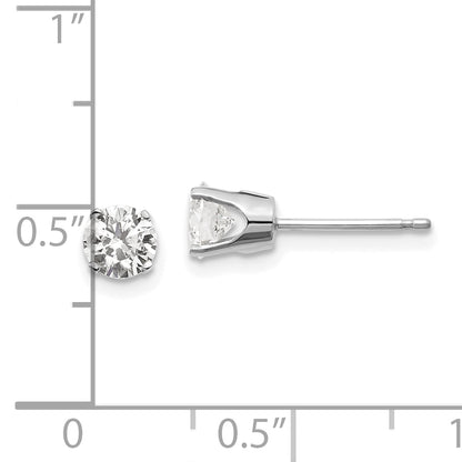 14K White Gold 14Kw .85Ct I2 K L Diamond Stud Push On Post Earrings