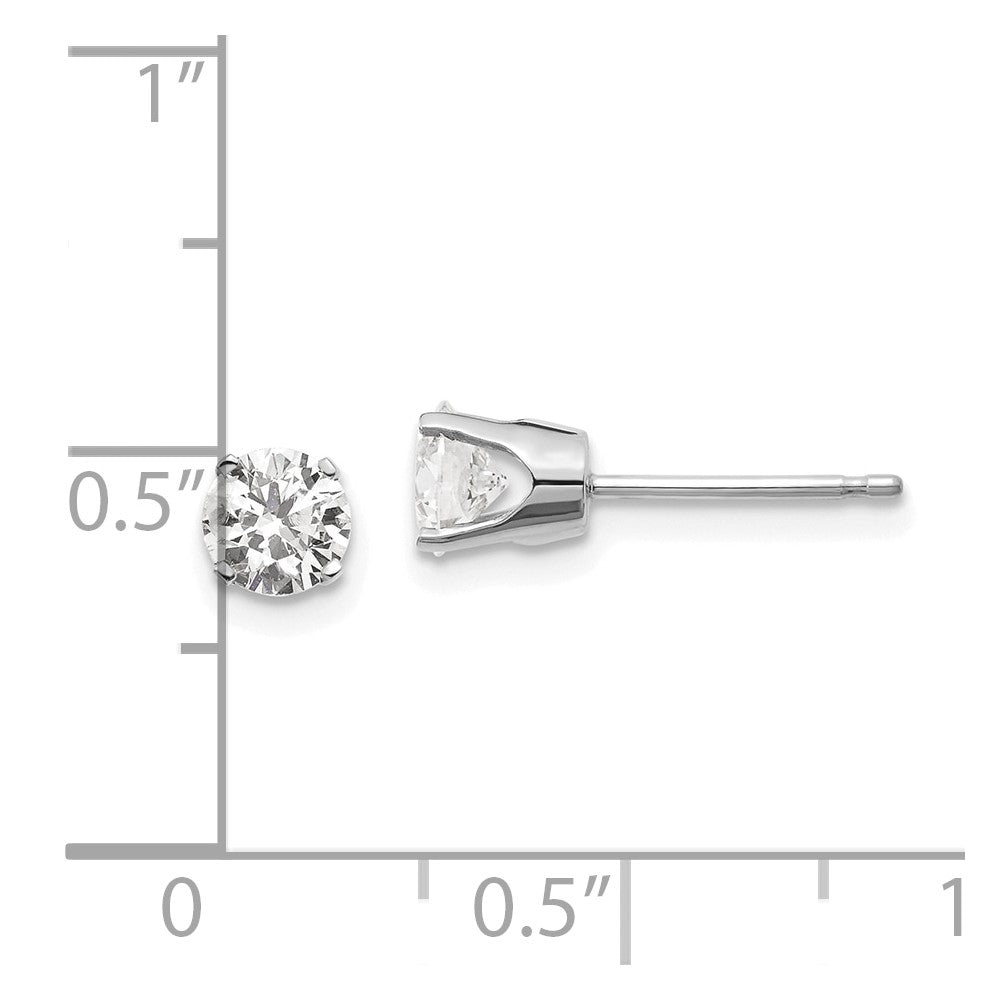 14K White Gold .85Ct I1 J K Diamond Stud Push On Post Earrings