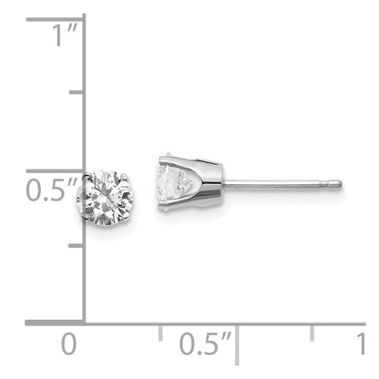 14K White Gold .85Ct I1 J K Diamond Stud Push On Post Earrings