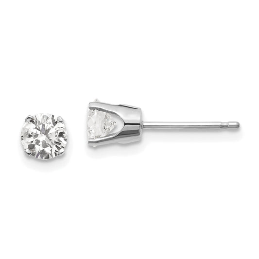 14K White Gold 14Kw .85Ct I2 K L Diamond Stud Push On Post Earrings