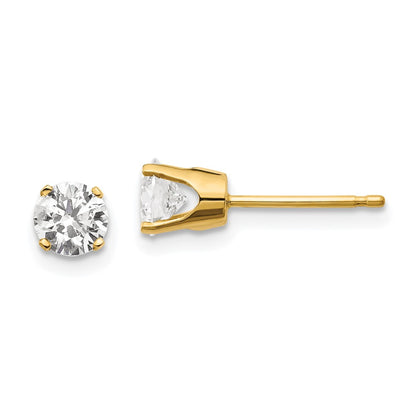 14K Yellow Gold 14Ky .85Ct. I2 K L Diamond Stud Push On Post Earrings