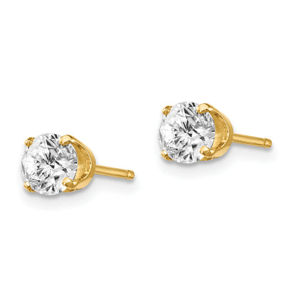 14K Yellow Gold 14Y .95Ct. I1 J K Diamond Stud Push On Post Earrings