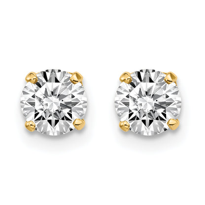 14K Yellow Gold 14Ky .95Ct. I2 K L Diamond Stud Push On Post Earrings