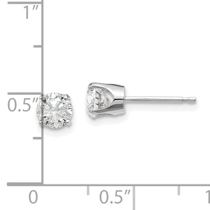 14K White Gold 14Kw .95Ct I1 J K Diamond Stud Push On Post Earrings