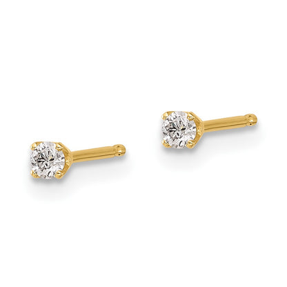 14y .10ct. I1 J K Diamond Stud Push on Post Earrings