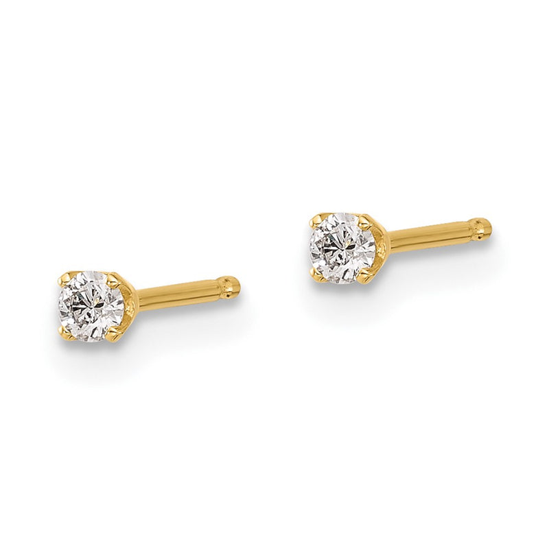 14y .10ct. I1 J K Diamond Stud Push on Post Earrings