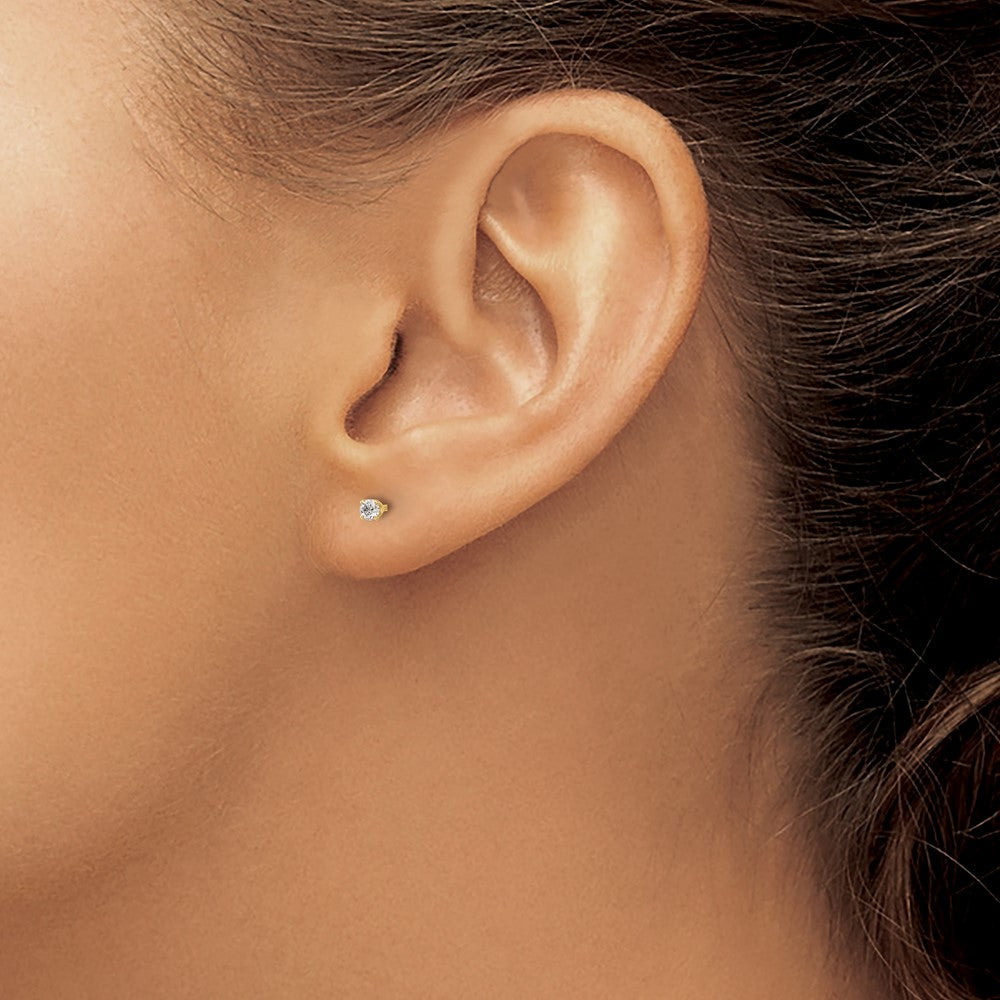 14y .10ct. I1 J K Diamond Stud Push on Post Earrings