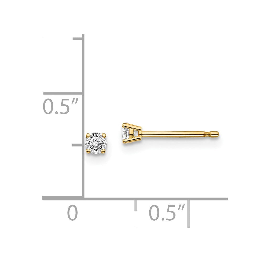 14y .10ct. I1 J K Diamond Stud Push on Post Earrings