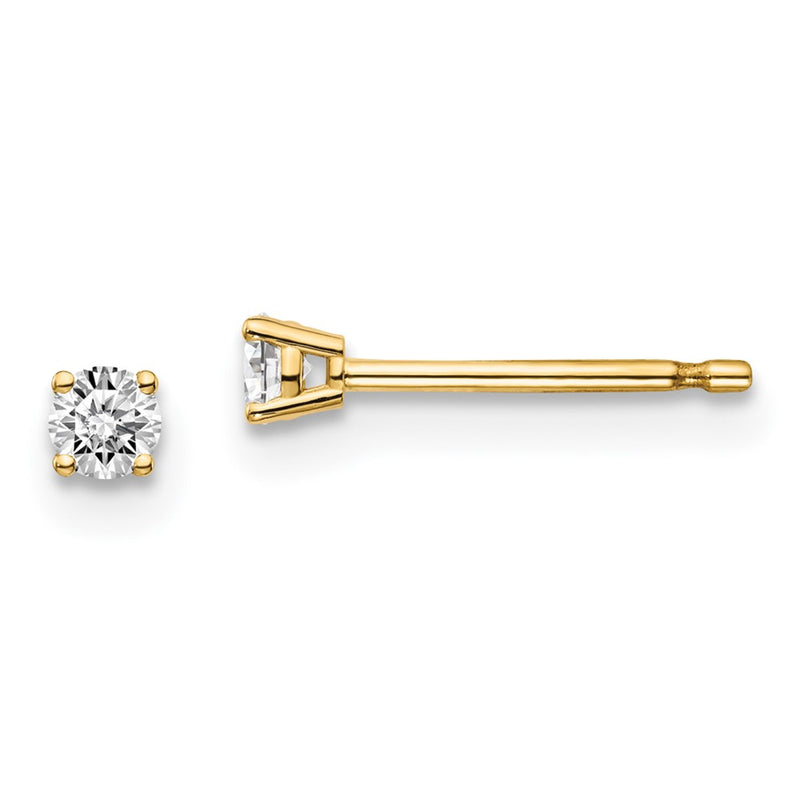 14y .10ct. I1 J K Diamond Stud Push on Post Earrings